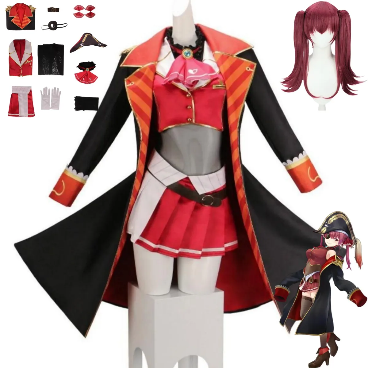 Anime Cosplay Marin - Virtual YouTuber Houshou Marine Cosplay Costume