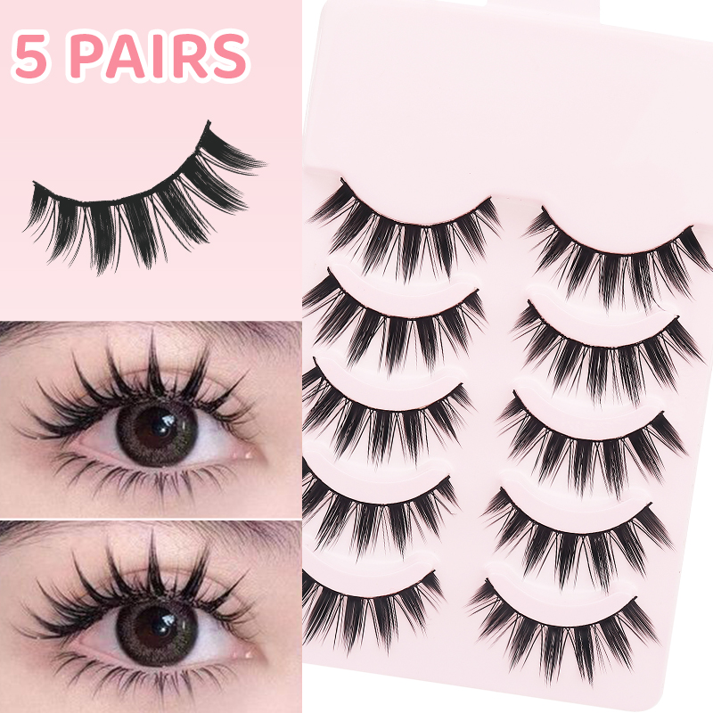 Anime Cosplay Lashes - DINGSEN 5 Pairs Manga Lashes Eyes