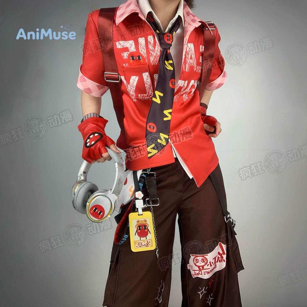 Anime Cosplay Red - Game Identity V Fire Investigator Florian