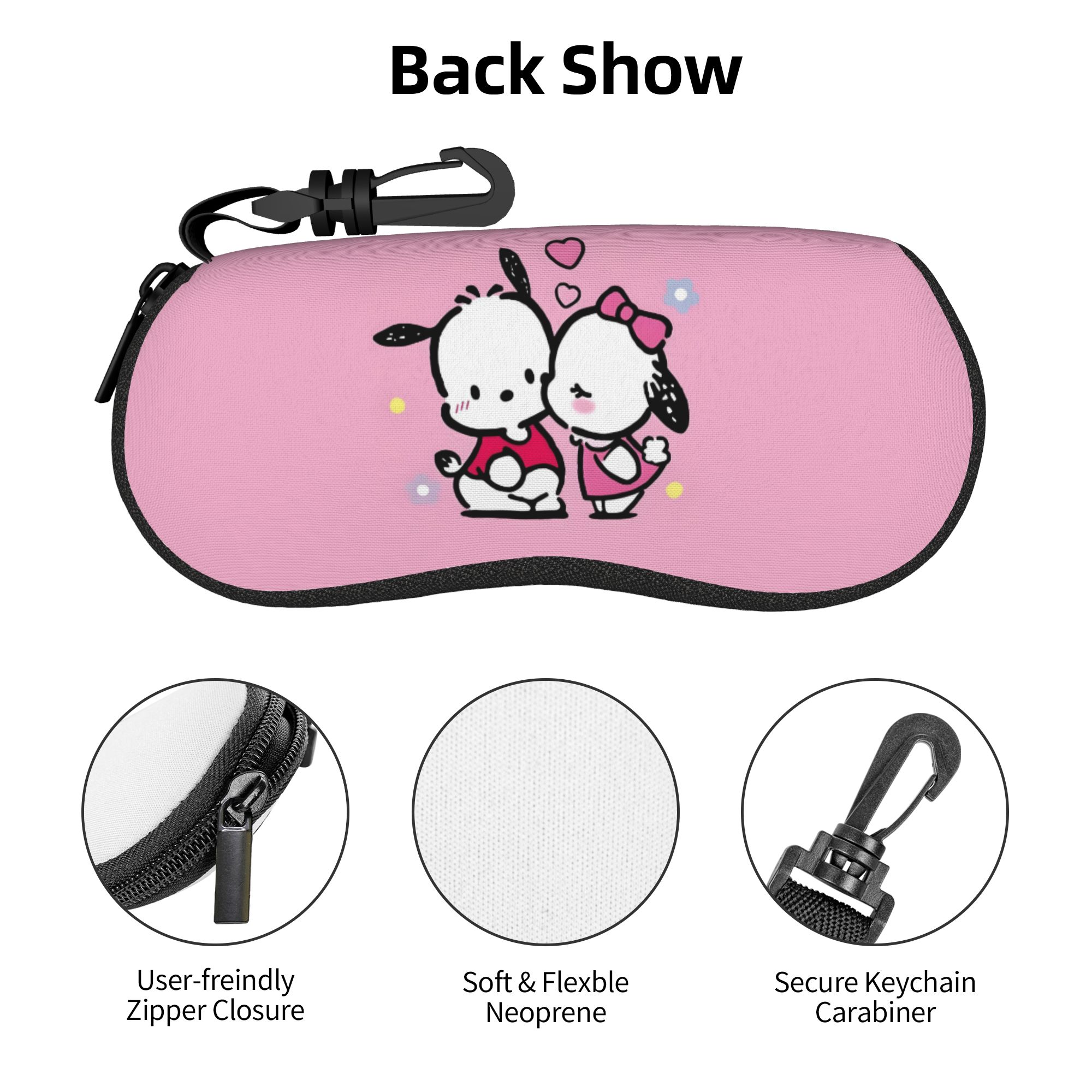 Anime Cosplay Kiss - Cartoon Pochacco Kiss Shell Eyeglasses Case