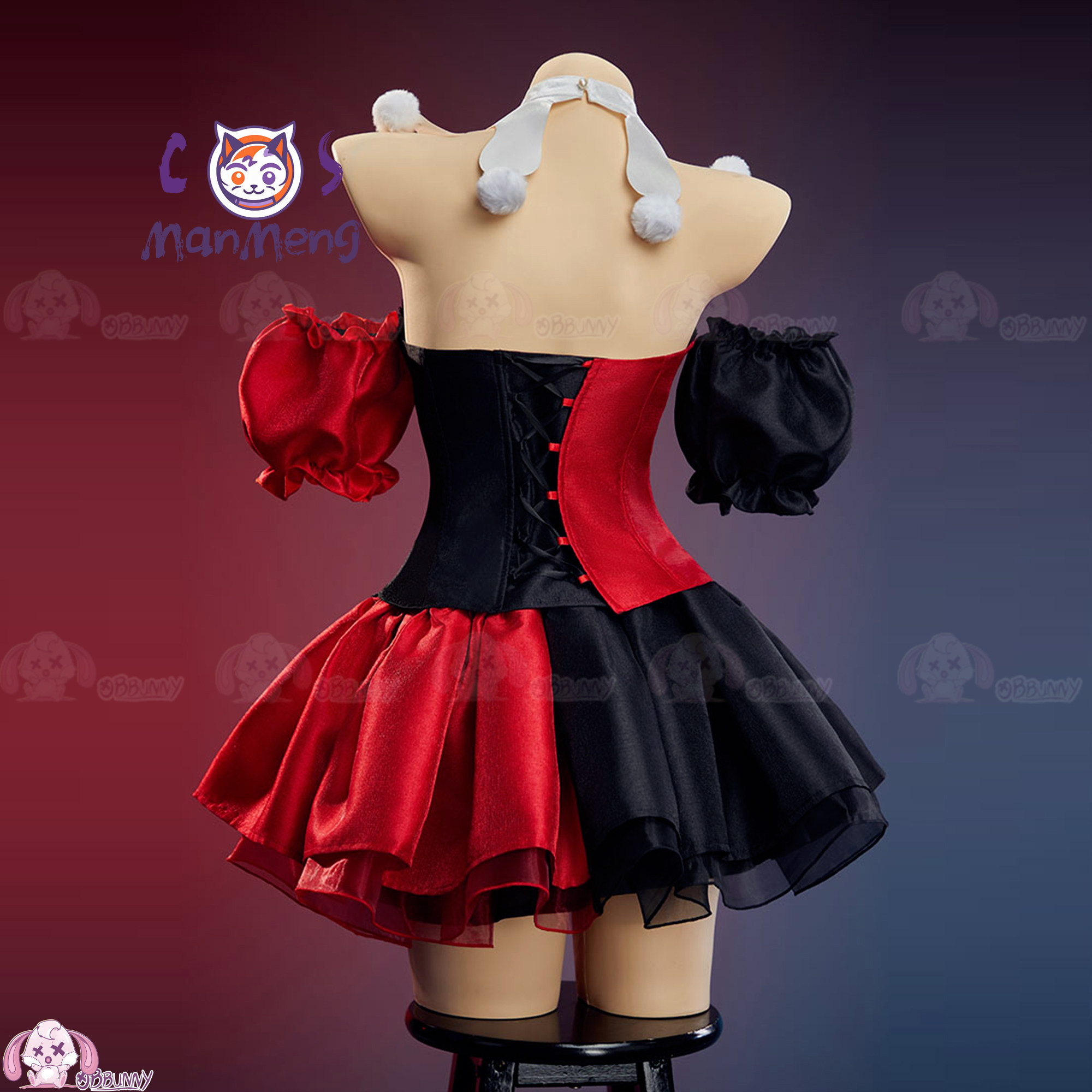 New Clown Gothic Lolita Waist  - Anime Cosplay Red recension och pris