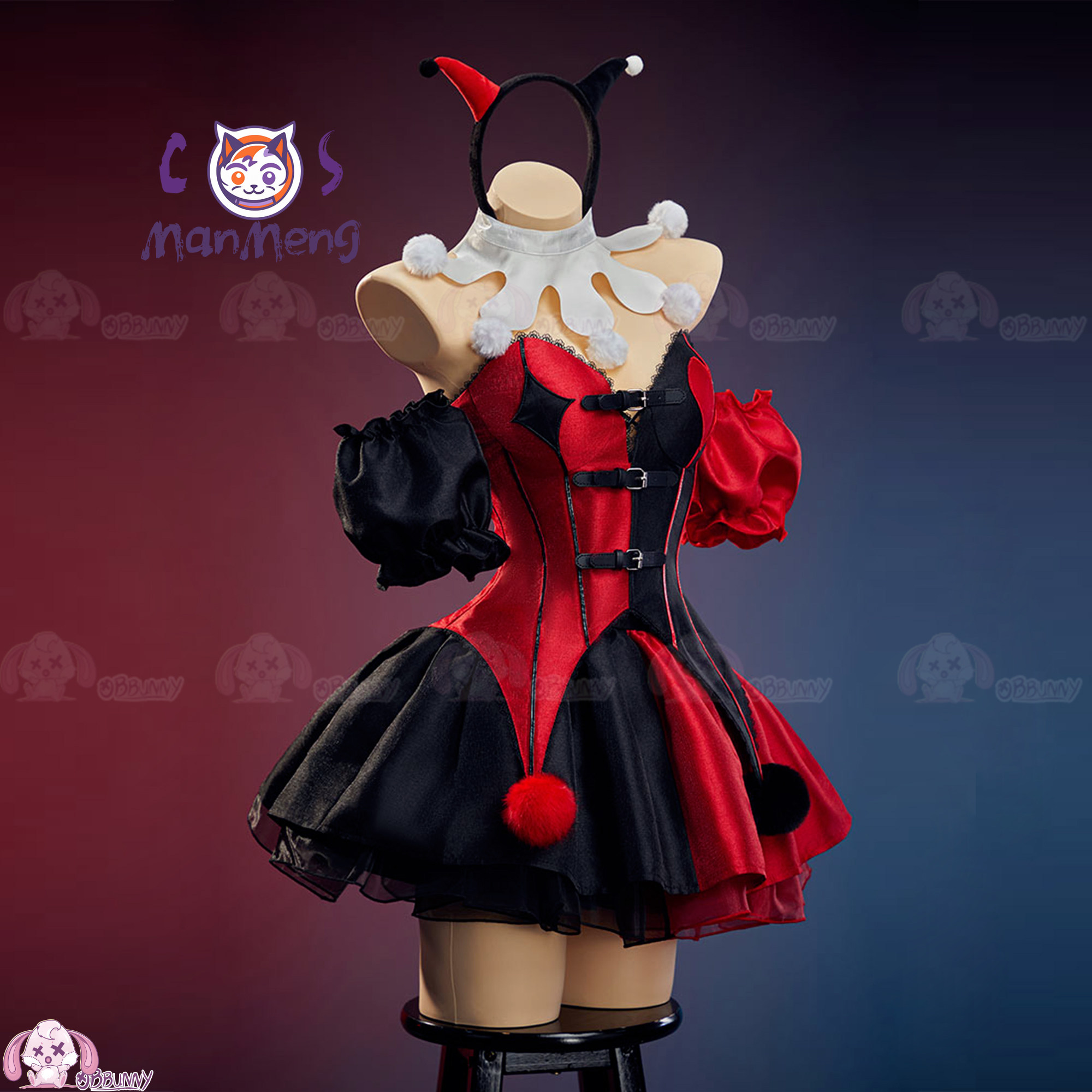 New Clown Gothic Lolita Waist  - Anime Cosplay Red recension och pris